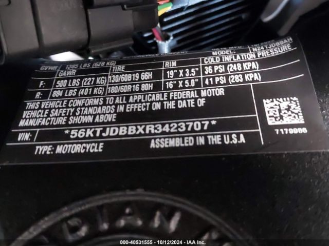 2024 INDIAN MOTORCYCLE CO. SPRINGFIELD 56KTJDBBXR3423707 Photo 9