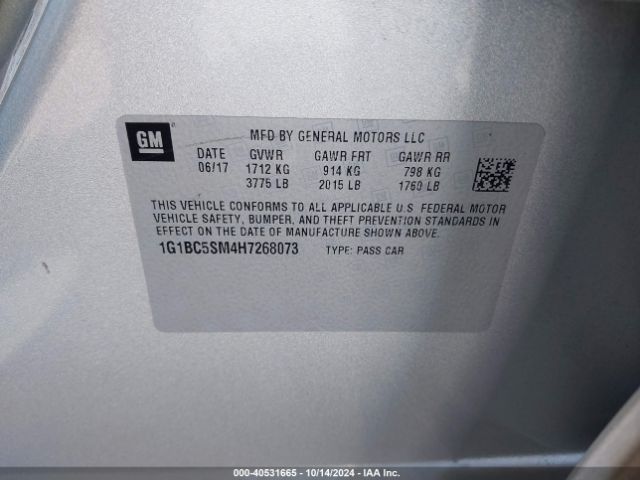 1G1BC5SM4H7268073 Chevrolet Cruze Ls Auto