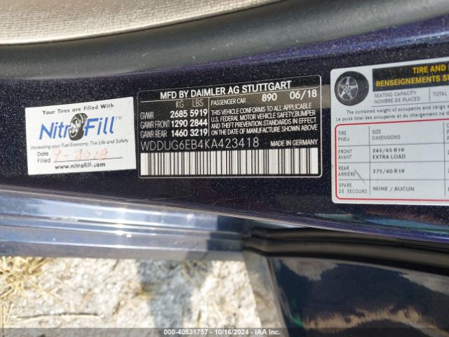 WDDUG6EB4KA423418 Mercedes-Benz S 450 4matic