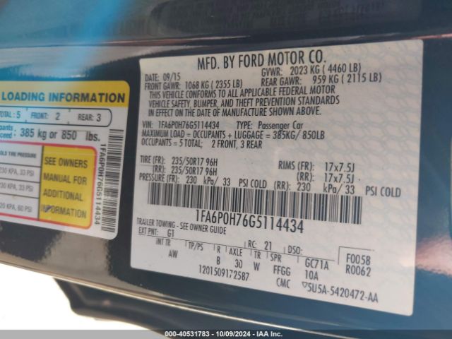 1FA6P0H76G5114434 Ford FUSION SE