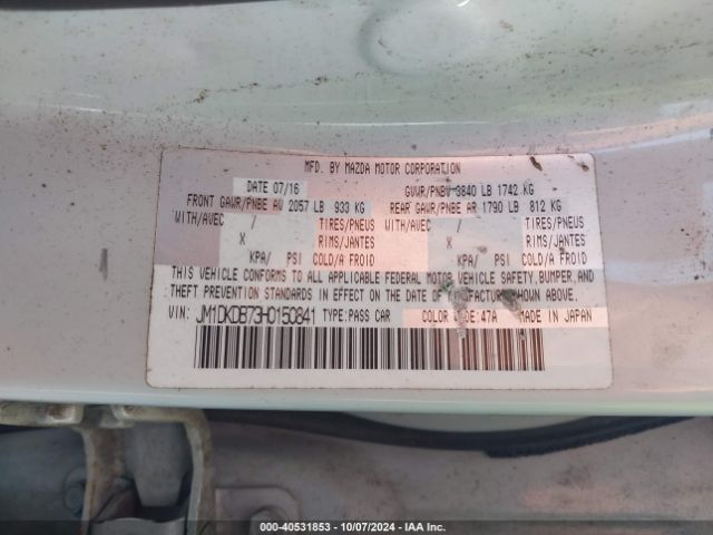 JM1DKDB73H0150841 Mazda Cx-3 Sport