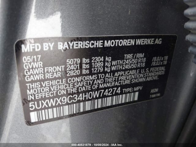 5UXWX9C34H0W74274 BMW X3 Xdrive28i