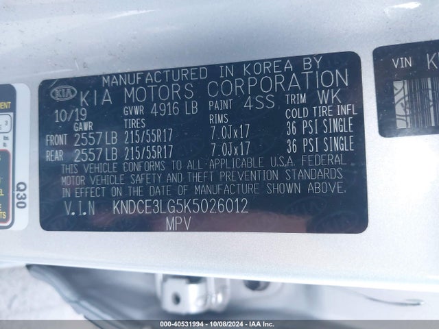 KIA Niro Ev Ex Premium 2019 KNDCE3LG5K5026012 Image 9