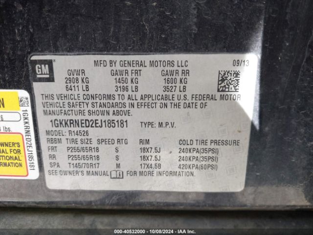 1GKKRNED2EJ185181 GMC Acadia Sle-1