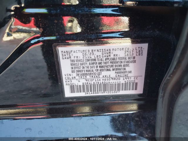 3N1AB8BVXRY201027 Nissan Sentra S Xtronic Cvt
