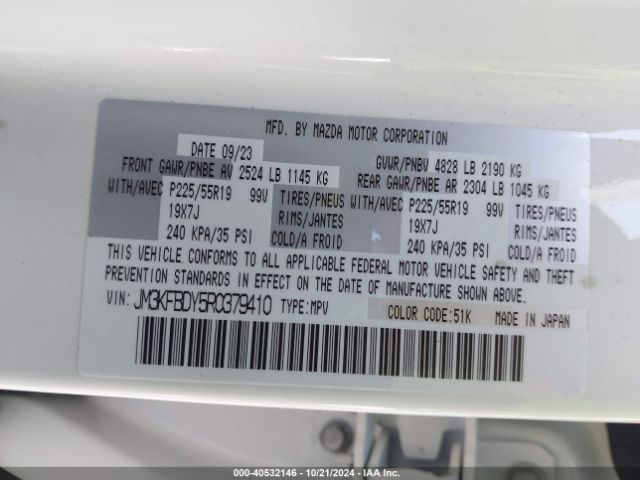 JM3KFBDY5R0379410 Mazda Cx-5 2.5 Turbo Premium