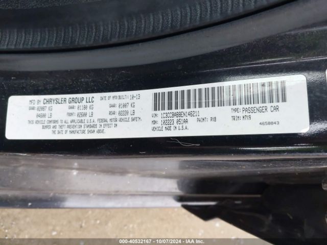 1C3CCBAB8EN146211 Chrysler 200 LX