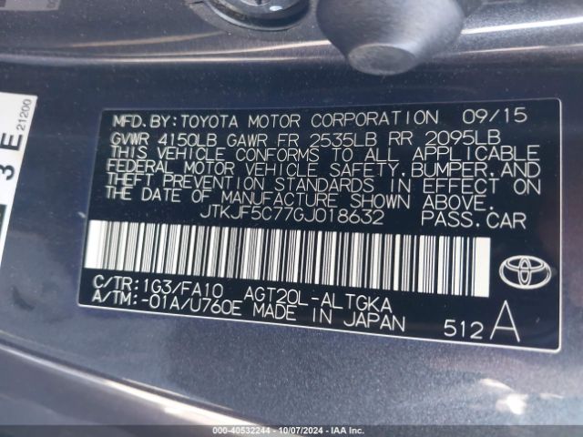 JTKJF5C77GJ018632 Scion TC