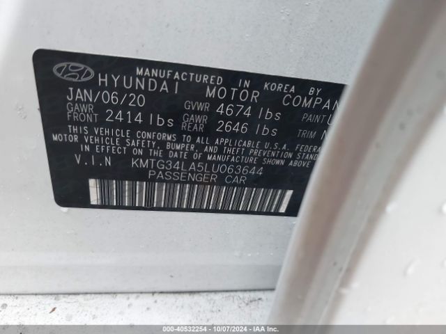 KMTG34LA5LU063644 Genesis G70 2.0t Rwd