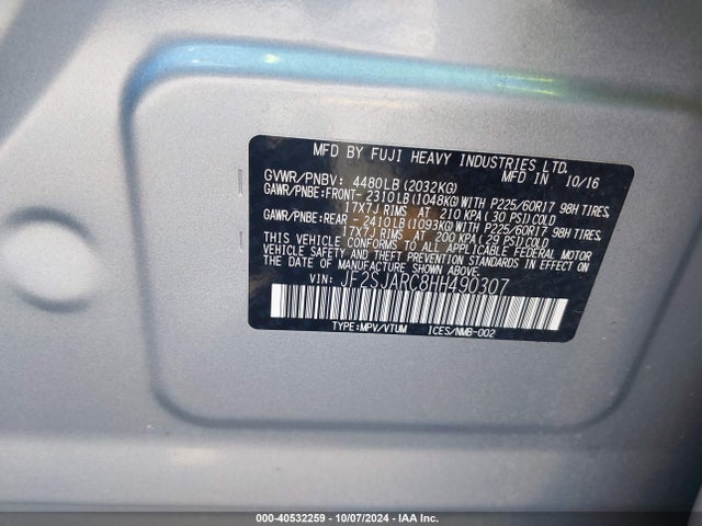 Subaru Forester 2.5i Limited 2017 JF2SJARC8HH490307 Image 9