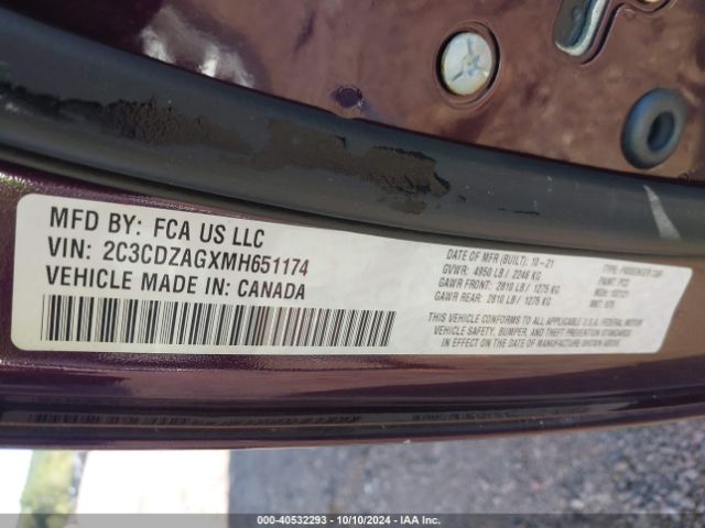 2C3CDZAGXMH651174 Dodge Challenger Sxt