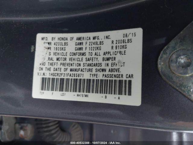 1HGCR2F31FA265871 Honda ACCORD LX