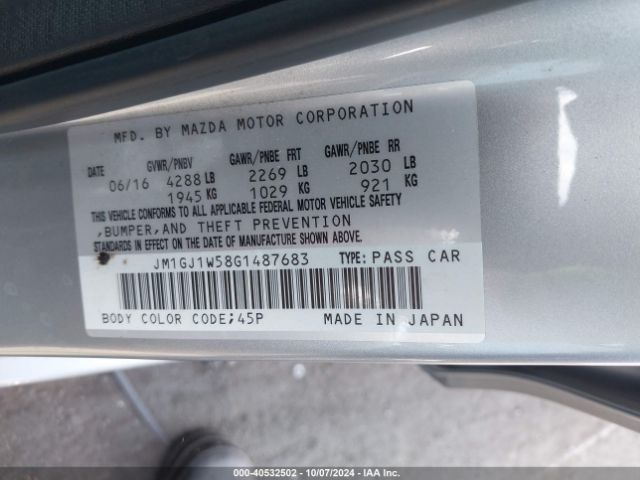 JM1GJ1W58G1487683 Mazda Mazda6 I Grand Touring