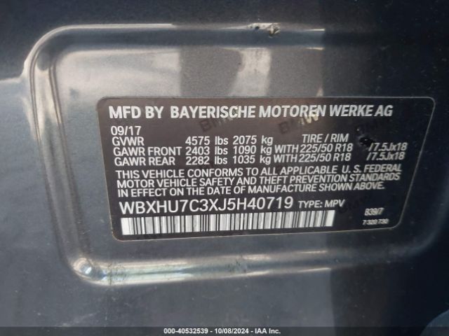 WBXHU7C3XJ5H40719 BMW X1 Sdrive28i