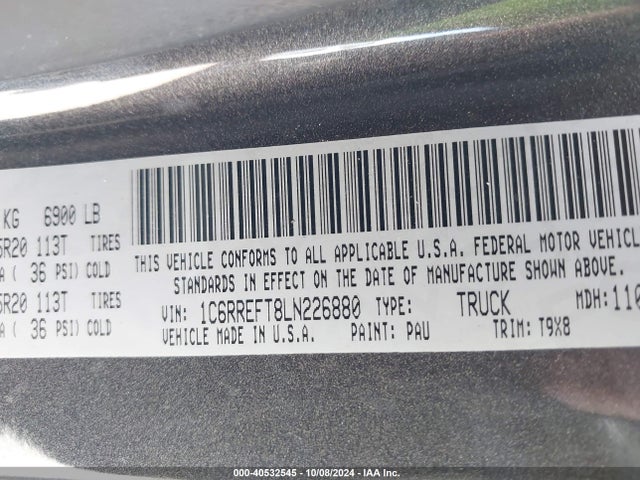 1C6RREFT8LN226880 RAM 1500