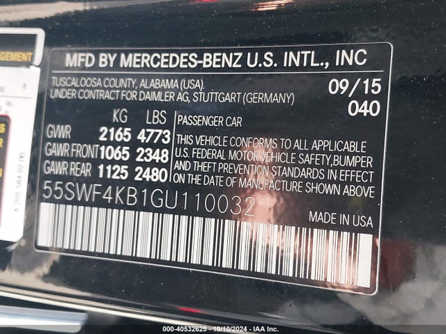 55SWF4KB1GU110032 Mercedes-Benz C 300 4matic/luxury 4matic/sport 4matic