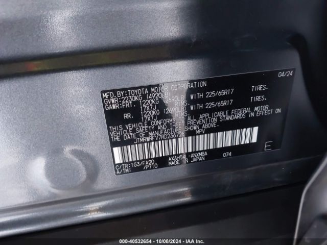 JTMRWRFV7RD236728 Toyota Rav4 Hybrid Xle