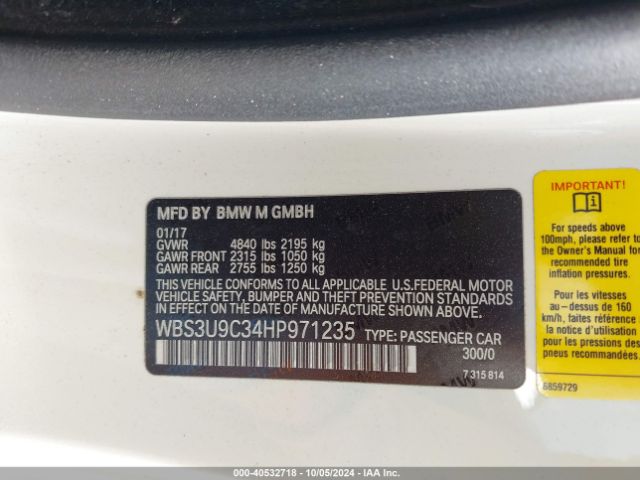 WBS3U9C34HP971235 BMW M4