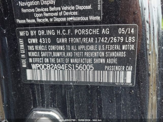 2014 PORSCHE 911 WP0CB2A94ES156005 Photo 8