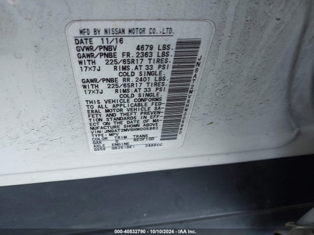 Nissan ROGUE S 2017 JN8AT2MV8HW005960 Image 9