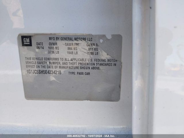 1G1JC5SH5E4234218 Chevrolet Sonic Lt Auto