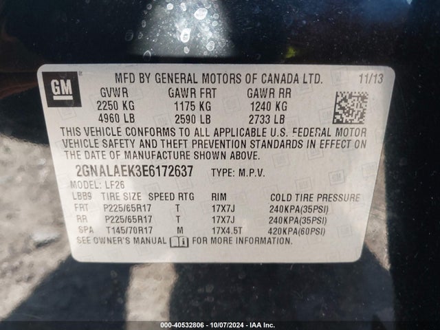 Chevrolet EQUINOX LS 2014 2GNALAEK3E6172637 Image 9