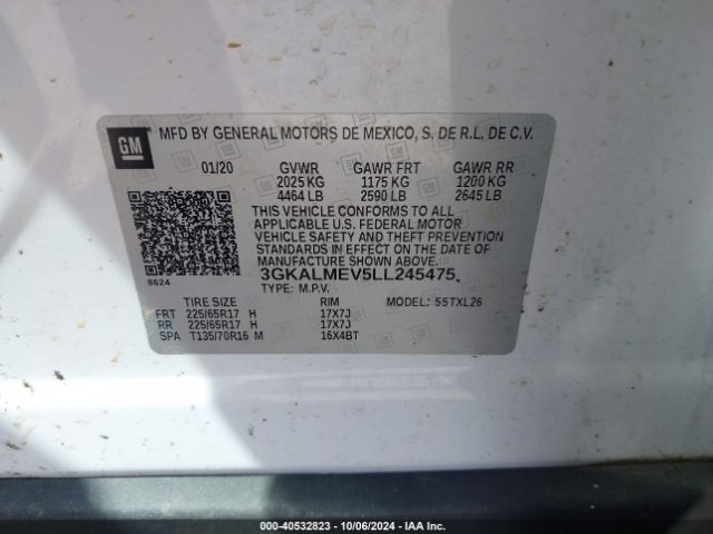 3GKALMEV5LL245475 GMC Terrain Fwd Sle