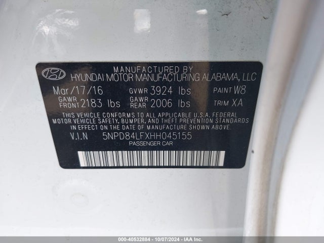 Hyundai ELANTRA SE 2017 5NPD84LFXHH045155 Image 9