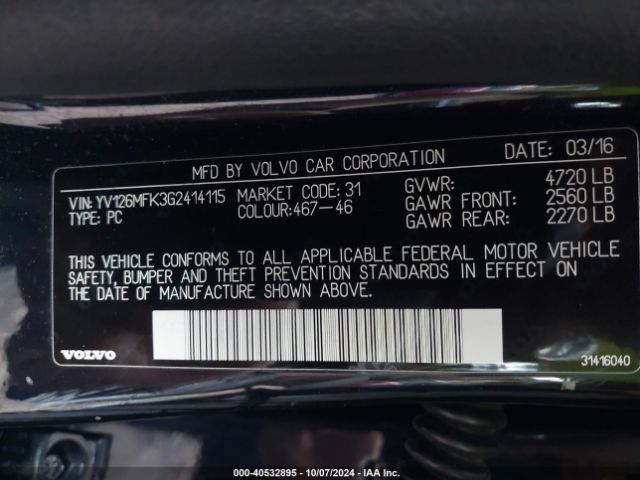 YV126MFK3G2414115 Volvo S60 T5 Drive-e Premier