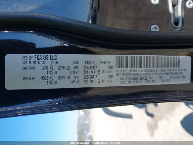 3C4NJCBB2KT668522 Jeep Compass Sun And Wheel Fwd
