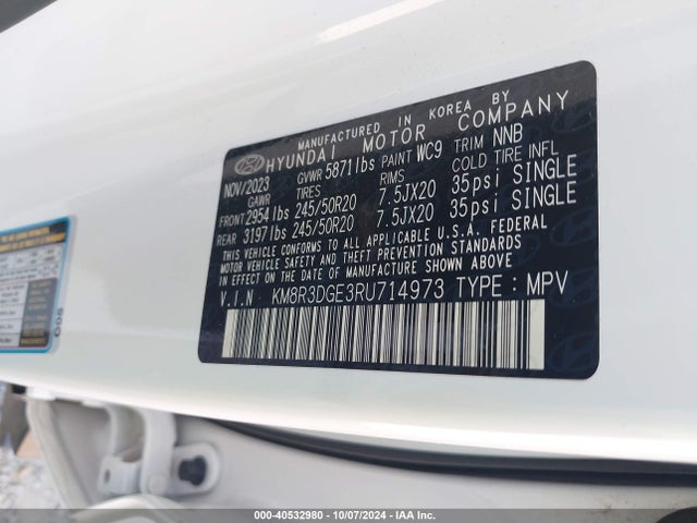 Hyundai Palisade Xrt 2024 KM8R3DGE3RU714973 Image 9