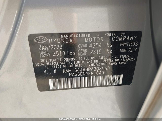 Hyundai SONATA SEL 2023 KMHL64JA9PA303563 Image 9