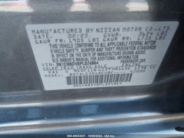 3N1CN8DV8PL824864 Nissan Versa 1.6 S Xtronic Cvt