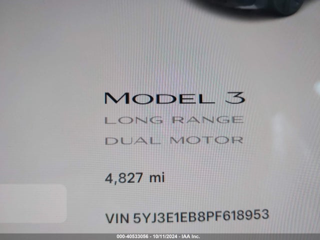 Tesla Model 3 Long Range Dual Motor All-wheel Drive 2023 5YJ3E1EB8PF618953 Image 14