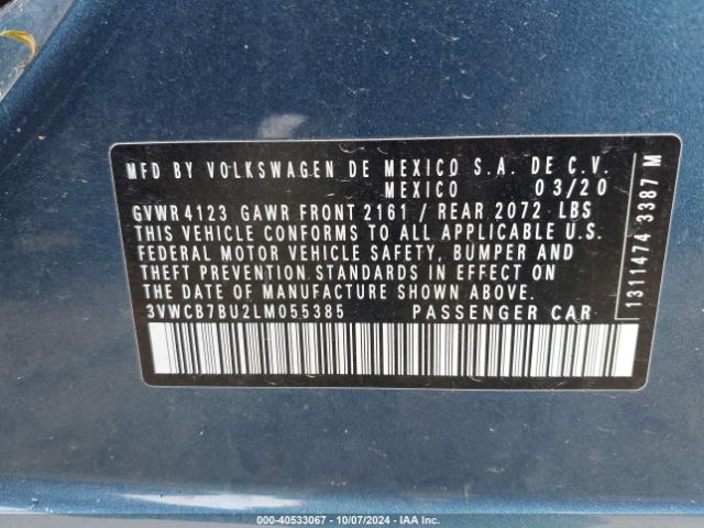 3VWCB7BU2LM055385 Volkswagen Jetta