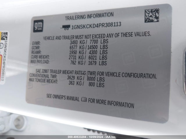 Chevrolet Suburban 4wd Lt 2023 1GNSKCKD4PR308113 Image 9