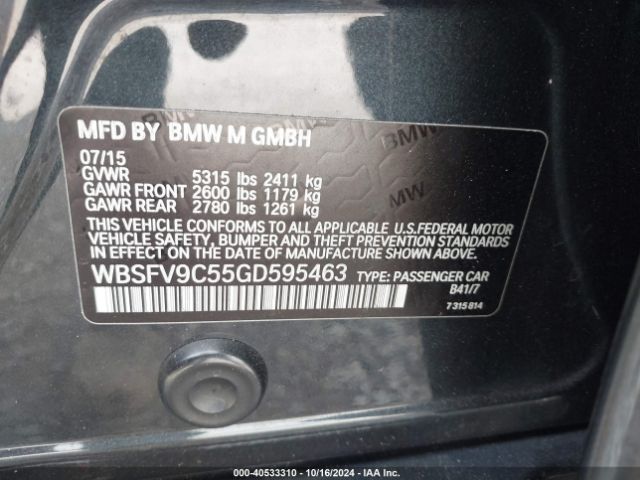 WBSFV9C55GD595463 BMW M5