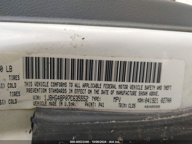 2007 JEEP COMMANDER 1J8HG48P07C635552 Photo 8
