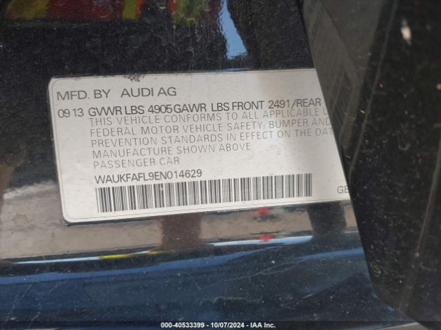 WAUKFAFL9EN014629 Audi A4 2.0t Premium