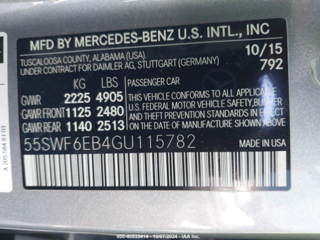 55SWF6EB4GU115782 Mercedes-Benz C 450 Amg 4matic