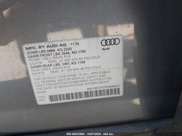 WA1GFCFS7FR006447 Audi Q3 2.0t Premium Plus