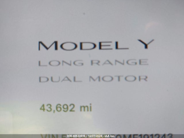 2021 TESLA MODEL Y 5YJYGDEE0MF191243 Photo 6
