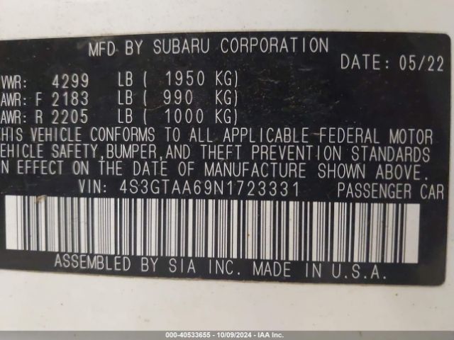 4S3GTAA69N1723331 Subaru Impreza Base 5-door