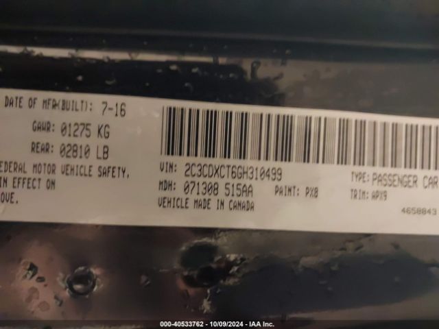 2C3CDXCT6GH310499 Dodge CHARGER R/T