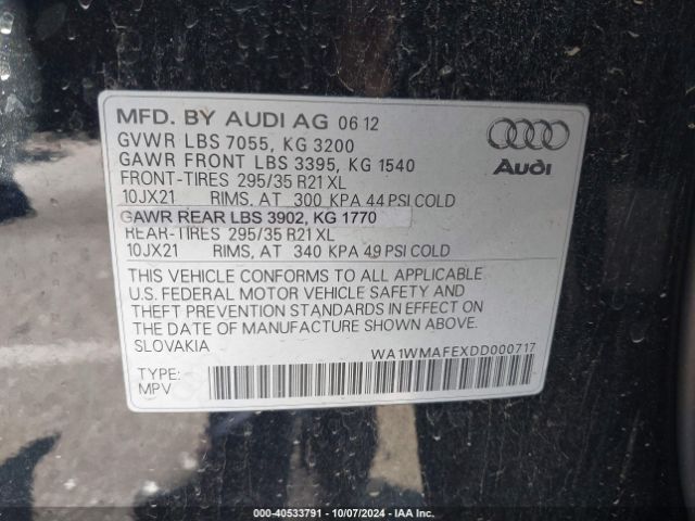 2013 AUDI Q7 WA1WMAFEXDD000717 Photo 8