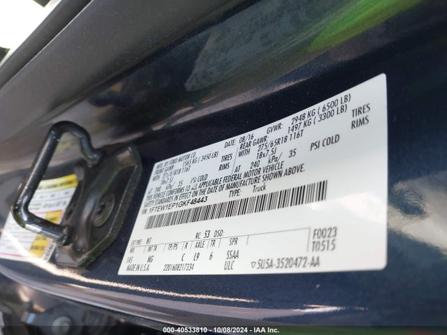 Ford F-150 Xlt 2016 1FTEW1EP1GKF48443 Image 9