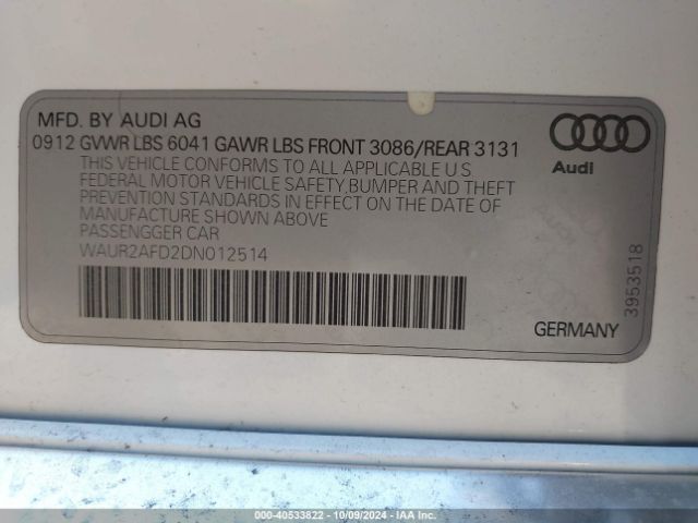 2013 AUDI A8 L WAUR2AFD2DN012514 Photo 8