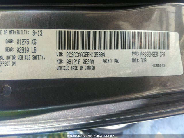 Chrysler 300 2014 2C3CCAAG8EH135904 Image 9