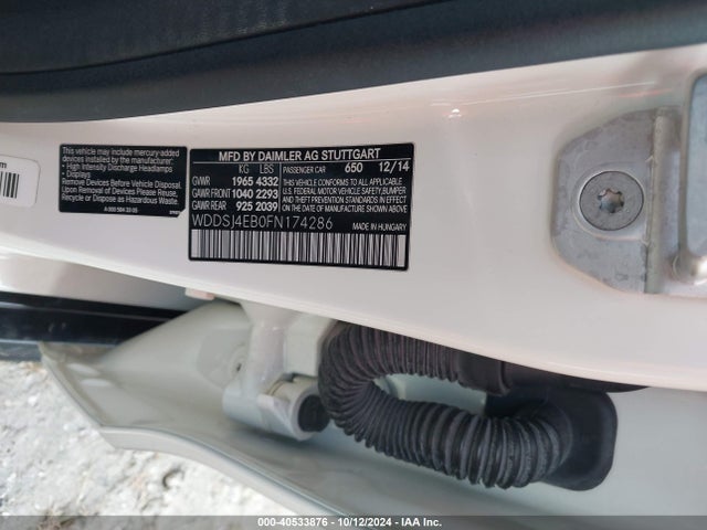 Mercedes-Benz CLA 250 2015 WDDSJ4EB0FN174286 Image 9