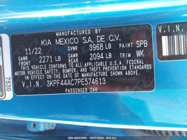 3KPF44AC7PE574613 KIA FORTE GT